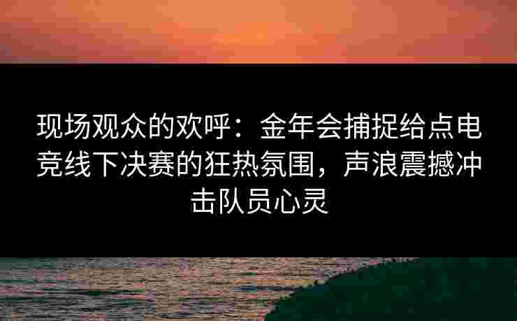 现场观众的欢呼：金年会捕捉给点电竞线下决赛的狂热氛围，声浪震撼冲击队员心灵