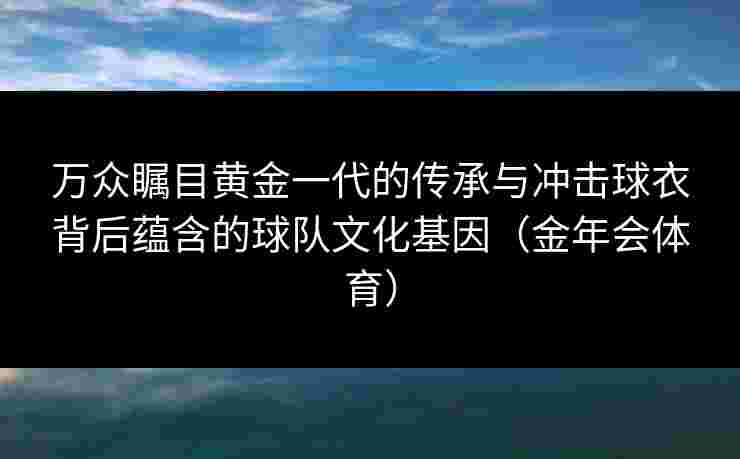 万众瞩目黄金一代的传承与冲击球衣背后蕴含的球队文化基因（金年会体育）